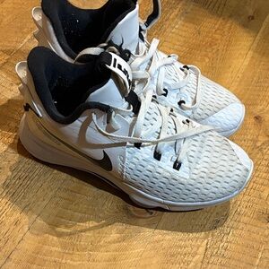 Nike White and Black Mesh Basketball Sneakers LaBron